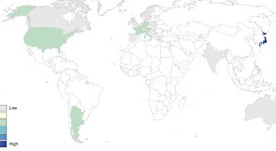 image credit: World Names Profiler 「アラカワ」の分布図