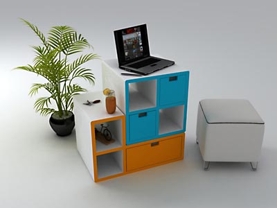 Tetris furniture bedroom image credit: Diego Silvério & Helder Filipov