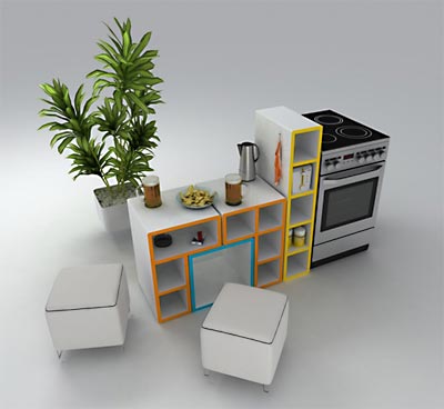 Tetris furniture kitchen image credit: Diego Silvério & Helder Filipov
