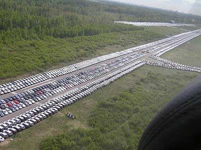 Overstocked Airport - rows of cars