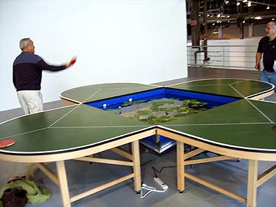 Unusual ping pong tables - around the pond